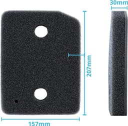 Tweedelige filterset Geschikt voor Miele 9164761 drogers en warmtepompdrogers, fijn/grof filter, afmetingen 207 x 157 x 30 mm, sponsfilter, filtermat. — thumbnail 3