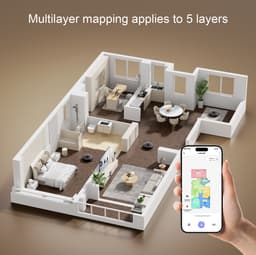 Robotstofzuiger met Dweilfunctie & Automatische Leegbasis – 4000 Pa Zuigkracht – LiDAR Navigatie – App & Alexa – Tot 260 min – Zwart — thumbnail 7