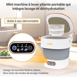 Mini Wasmachine met Centrifuge - Voor Kleine Wasgoed - Meerdere Programma's - — thumbnail 3