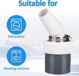 2 stuks wasmachine-afvoeradapter, ingang Ø 18-24 mm en buis Ø 40 mm, voor aansluiting vaatwasser, wasmachine afvoerslang — thumbnail 4