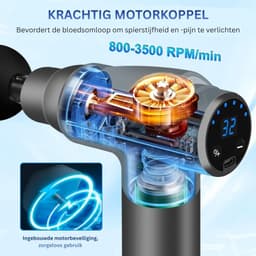 White-Label® Massage Gun Professioneel - Massage Apparaat - Theragun - Grijs — thumbnail 2