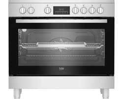 Beko BGM 30203 EX, Vrijstaand fornuis, Roestvrijstaal, Draaiknop, Touch, Roestvrijstaal, LED, Emaille