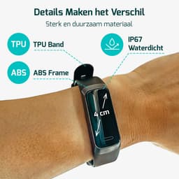 FITAGE Stappenteller & Hartslagmeter - Activity Tracker - Stappenteller Horloge - Smartwatch - Heren, Dames en Kinderen - Zwart — thumbnail 7