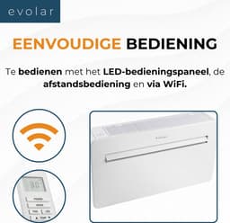 Evolar Monoblock Airco - Zonder buitenunit - met Luchtonvochtiger - 4-in-1 - 12000 BTU - WiFi - Zelf Installeren - EVO-M1200CH — thumbnail 10