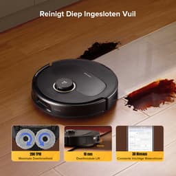 Roborock Qrevo S5V-Robotstofzuiger met dock-12000 Pa zuigkracht-FlexiArm-dweilen-Reactief obstakel vermijden-Dubbele anti-klitfunctie-Warmeluchtdroging-Obstakelvermijding en slimme navigatie-Zwart — thumbnail 4