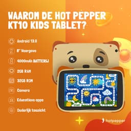 Hot Pepper KT10 Kindertablet - Tablet Kinderen 10'' - 64 GB - 4 GB RAM - met Educatieve Apps — thumbnail 3