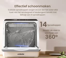 Evidenter ITDW25 - Mini vaatwasser - Vrijstaande vaatwasser - 4 Couverts - 7 Wasprogramma's - Incl. Bestekmandje — thumbnail 15