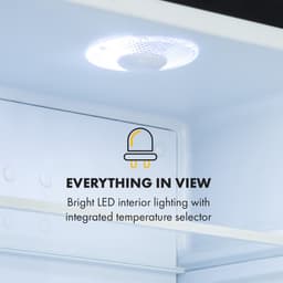 Klarstein Mini-Koelkast Frosty Vrijstaande - 10 Liter - Losse Glazen Bodemplaat - 33dB - Koele Frisheid - Voor Gastkamers Of Slaapkamers - Glansrijk - Thermo-elektrisch Koelsysteem - Spiegelglasdeur - praktisch - Elegant - Zwart — thumbnail 5