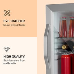 Klarstein Flessenkoelkast Beersafe Crystal White bierkoelkast, drankkoelkast met glazen deur, koelkast, met een inhoud van 33 liter - LED - RVS - Touch - Bottle Cooler - Bierkoeler - Drankkoeler — thumbnail 5