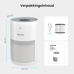 Auronic Luchtreiniger Compact met HEPA 13 Filter, Ionisator en Koolstoffilter - Ruimtes tot 30m² - CADR-waarde van 150m³/u - Air Purifier - Wit — thumbnail 8