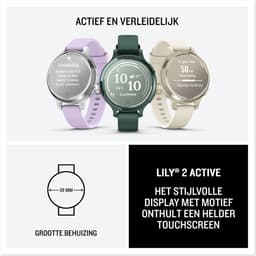 Garmin Lily 2 Active - Smartwatch - 35 mm - Zilverkleurig met een Purple Jasmine Siliconen Bandje — thumbnail 5