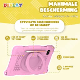 DEPLAY Kids Tablet PRO 4 - Kindertablet vanaf 2 jaar - Tablet Voor Kinderen - Tablet Kind - Met Pen, Beschermhoes en Screenprotector - Android 14 - 6000 mAh Batterij - 10 inch - Roze — thumbnail 9