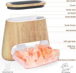 Aroma Diffuser & Zoutlamp 2-in-1 - Vlameffect & Luchtbevochtiger met LED Verlichting — thumbnail 13