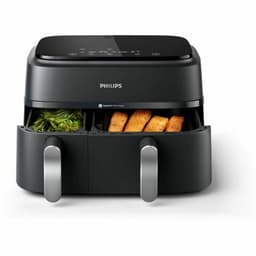Philips 3000 Series Dual Airfryer - NA351/00 - Dubbele Mand - 9L - Tot 6 Personen - Zwart/Zilver — thumbnail 13