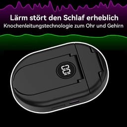 Bluetooth-slaapluidspreker, geschikt voor gebruik onder een kussen, mini-luidspreker met botgeleiding, draagbaar, met timer, telefoonhouder, TF-kaartsleuf, 20 uur batterijduur, 3W vermogen, helpt bij slaap en ontspanning (zwart). — thumbnail 3