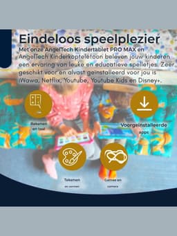 Quvo® Kindertablet Deplay - Kinder Tablet Deplay - Kindertablet Deplay Pro - Blauw - 23cm x 13cm x 1cm — thumbnail 5