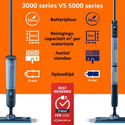Philips OneUp Elektrische Dweil 5000 series XV5113/01 - Dweilsysteem - Vloerreiniger - Vuil water opzuigen - 2 standen - 70min dweilen - Geen emmer nodig — thumbnail 10