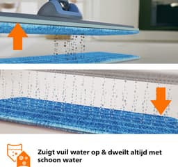 Philips OneUp Elektrische Dweil 5000 series XV5113/01 - Dweilsysteem - Vloerreiniger - Vuil water opzuigen - 2 standen - 70min dweilen - Geen emmer nodig — thumbnail 5