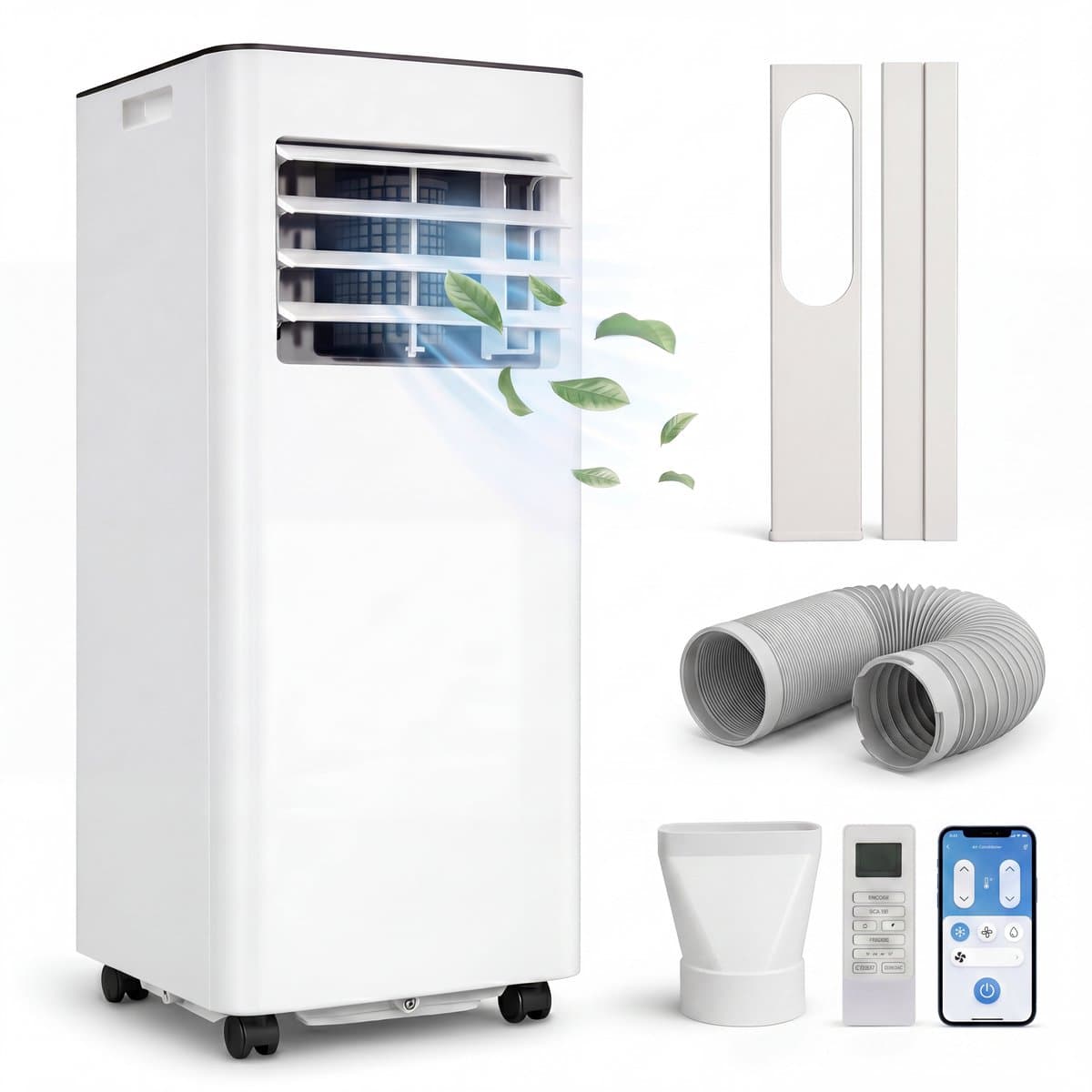 Komodo Mobiele Airco 9000 BTU – 3-in-1 Airconditioner (Koelen, Ventileren & Ontvochtigen) – Met Afvoerslang & Afstandsbediening – Mobiele Airconditioning — afbeelding 1