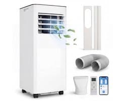 Komodo Mobiele Airco 9000 BTU – 3-in-1 Airconditioner (Koelen, Ventileren & Ontvochtigen) – Met Afvoerslang & Afstandsbediening – Mobiele Airconditioning