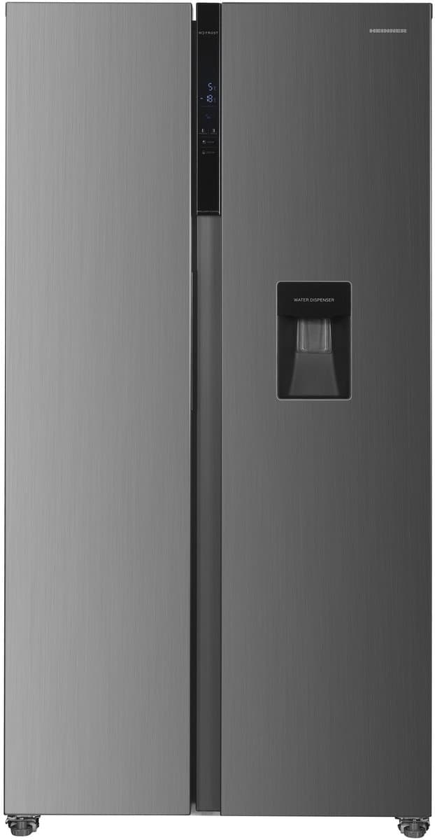 Heinner HSBS-HM439NFINVXWDD American Side-by-Side Koelkast met Waterdispenser 439 L – Smart-functie – ECO-functie – Deur-alarm – RVS – 5 Jaar Garantie — afbeelding 1