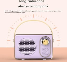Hoogwaardige Retro Bluetooth speake - Bluetooth speaker - met Ultra Lange Batterijduur - Groente — thumbnail 7