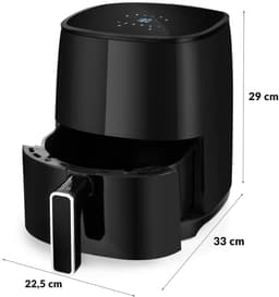 Aura® Mini airfryer - Airfryer - Airfryer klein - Zwart - ‎25cm x 30cm x 35cm — thumbnail 2