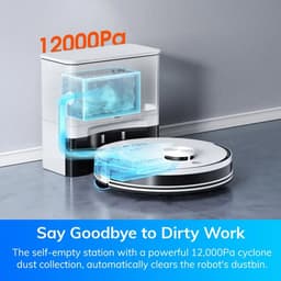 Trexxo - Robotstofzuiger - Robotstofzuiger met dweilfunctie - Laadstation - Zelf automatisch legen - 2.5L afval container - 180 Minuten Looptijd — thumbnail 6