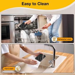 Heißluftfritteuse accessoires Gescht voor Ninja, Philips en COSORI, 2 stuks hittebestendige onderlaag siliconen voor universele Airfryer-mand, 16 x 11 cm verbrandingswerende siliconen tafelmat (Zwart-2) — thumbnail 2