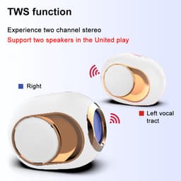 Gigicial Bluetooth-luidspreker - Draagbare luidspreker - Bluetooth V5.0 en 3D-stereogeluid - Enkel apparaat - Witte draadloze Bluetooth-luidspreker — thumbnail 5