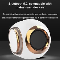 Gigicial Bluetooth-luidspreker - Draagbare luidspreker - Bluetooth V5.0 en 3D-stereogeluid - Enkel apparaat - Witte draadloze Bluetooth-luidspreker — thumbnail 4