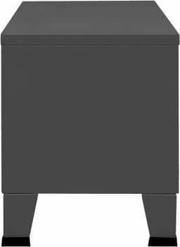 TV-kast Metaal - Industriële Kast - Woonkamer Opbergen - Met Deuren Ventilatie - 105 x 35 x 42 cm - Antraciet — thumbnail 2