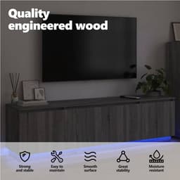 Grote TV Meubel 180 cm Grijs Sonoma met LED-verlichting en Opbergruimte — thumbnail 4