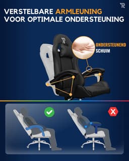 Ranqer Apollo Bureaustoel - Gaming stoel / Gaming Chair - Gamestoel - zwart — thumbnail 2