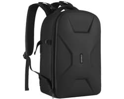 Kraftverdia® Cameratas Rugzak - DSLR/SLR/Spiegelreflex Fototas voor 15-16 inch Laptop - Waterdichte Hardcase met Statiefhouder en Laptopvak - Compatibel met Canon, Nikon, Sony en Drone - Opvouwbare Verstelbare Verdelers - Antidiefstal Vak - Zwart
