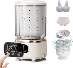 Draagbare wasmachine, ultrasone wasmachine voor lingerie, kleine wasmachine, compact ontwerp, geschikt voor het wassen van bh's, sokken en kleine kledingstukken, ideaal voor thuis, op reis en buitenactiviteiten (wit). — thumbnail 1