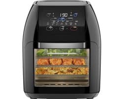 Aurixi® Airfryer xl - Airfryer xxl - Heteluchtfriteuse -10 Liter - XL familiemaat - Zwart- 31cm x 31cm x 38cm 