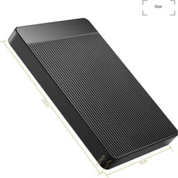 Aura® Externe Harde Schijf Extern 500GB Ultra Slim Draagbare Harde Schijf USB kabel HDD Opslag Compatibel - - Zwart - 12cm x 8cm x 2cm — thumbnail 2