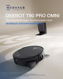 ECOVACS - DEEBOT T90 PRO OMNI BLACK EU - Robotstofzuiger - 30.000Pa - Charge PowerBoost - OZMO Roller 3.0 - ZeroTangle 4.0 - reiniging met warm water bij 75 °C - IA YIKO agent - automatisch legen - zwart — thumbnail 2