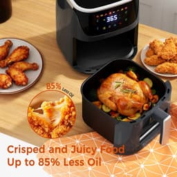 Waves- Airfryer - Airfryer oven - Airfryer XL - Friteuse - Zichtbare luchtfriteuse - Kleur zwart - Geschikt voor 4 tot 6 personen — thumbnail 4