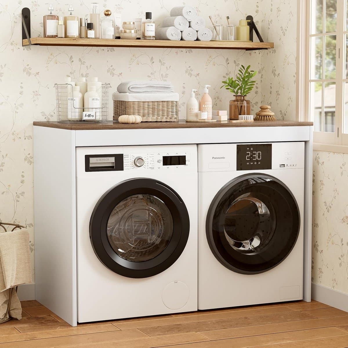Wasmachinekast met Groot Werkblad Boven Wasmachine en Droger — afbeelding 1