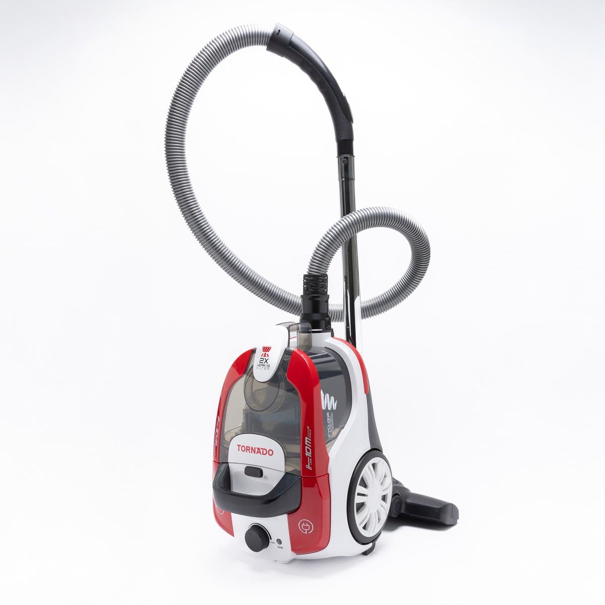 Tornado VCCKC800RCL – Zakloze Stofzuiger - 800W - HEPA-filter – 7m snoer – Rood/Wit — afbeelding 1