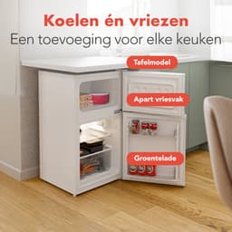 KitchenBrothers Koelkast - 61L Koelvak - 24L Vriesvak - Koelvriescombinatie - Ijskast - Frigo - Vrijstaand - Wit — thumbnail 3