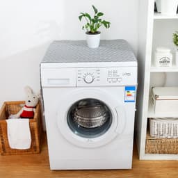 Mmgoqqt Wasmachine Droger Dop - Met Zakken - Grijs Geometrisch Apparaatdoek - 55*130 Cm - Geschikt Voor Huis Keuken Wasmachine Koelkast - Enkele Deur — thumbnail 2