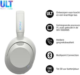 Sony ULT Wear - Draadloze Noise Cancelling koptelefoon met ULT Power Sound - Off White — thumbnail 8
