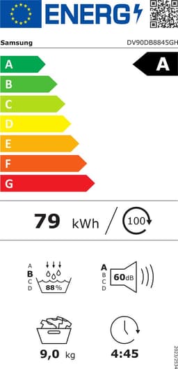 Samsung BESPOKE DV90DB8845GHU3 8000 serie - Wasdroger - Silent Dry - Energielabel A - 9 kg — thumbnail 2