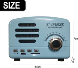 JeiibrZui Retro Bluetooth Speaker - Vintage Bluetooth Speaker - Draadloze Connectiviteit Ingébouwde Microfoon - 3W - Blauw — thumbnail 3