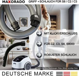 Maxorado Stofzuiger Set 2-delig - Handgreep + Slang geschikt voor Miele C2, C3, Complete, S8 SERIES, 10563760, 7863552, 7863553, 7863554, 7863555 — thumbnail 7