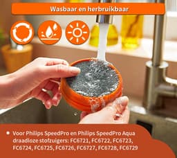 Replacements® filterset geschikt voor Philips Speedpro steelstofzuiger - 4 stuks — thumbnail 4