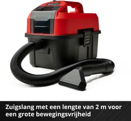 Einhell Accu Nat-/Droogzuiger TE-VC 18/10 Li Solo - Power X-Change - 18 V/Li-Ion - 10 L - 90 mbar - Slanglengte/-diameter: 2.0 m/36 mm - 72 dB - Blaasfunctie - Incl. 6-delige Accessoireset - Excl. accu en lader — thumbnail 7